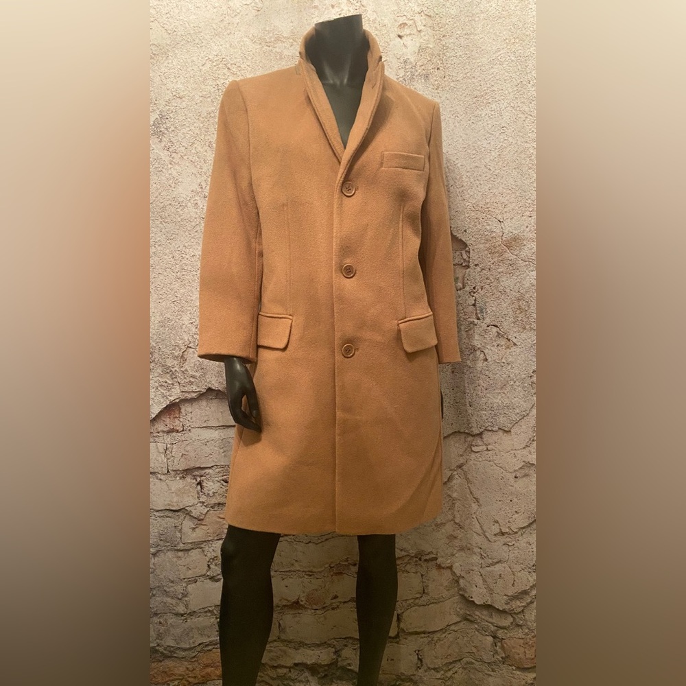 Ben Sherman Original Camel Wool Blend Coat Unisex